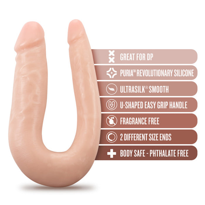 Blush Dr. Skin Silicone Dr. Double Realistic 12 in. Dual-Ended Dildo Beige
