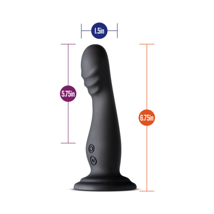 Impressions Amsterdam Rechargeable Silicone 6.5 in. Vibrating Dildo Black