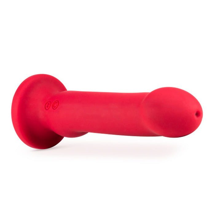 Blush Impressions Las Vegas Rechargeable Silicone 8.25 in. Vibrating Dildo with Suction Cup Crimson
