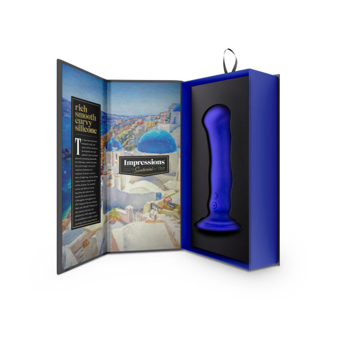 Impressions Santorini Rechargeable Silicone 6.5 in. Vibrating Dildo Blue