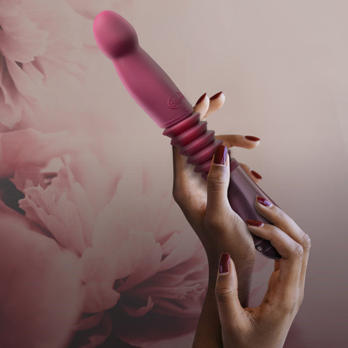 Temptasia Trixie Rechargeable 10 in. Silicone Thrusting Dildo Wine