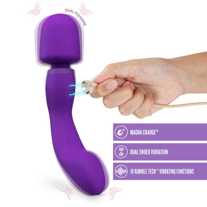 Blush Wellness Dual Sense Rechargeable Silicone Dual Ended G-Spot & Wand Vibrator Purple
