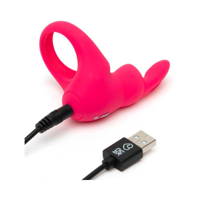 Happy Rabbit Rechargeable Silicone Cockring With Ears Pink