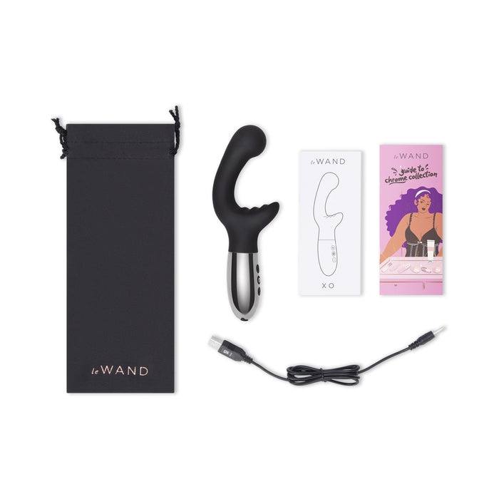 Le Wand XO Rechargeable Double-Motor Wave Silicone Dual Stimulation Vibrator Black