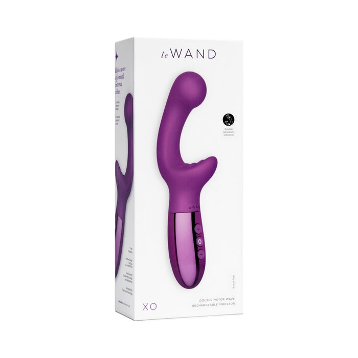 Le Wand XO Rechargeable Double-Motor Wave Silicone Dual Stimulation Vibrator Dark Cherry