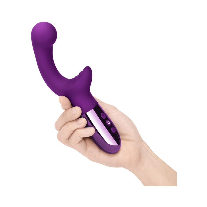 Le Wand XO Rechargeable Double-Motor Wave Silicone Dual Stimulation Vibrator Dark Cherry
