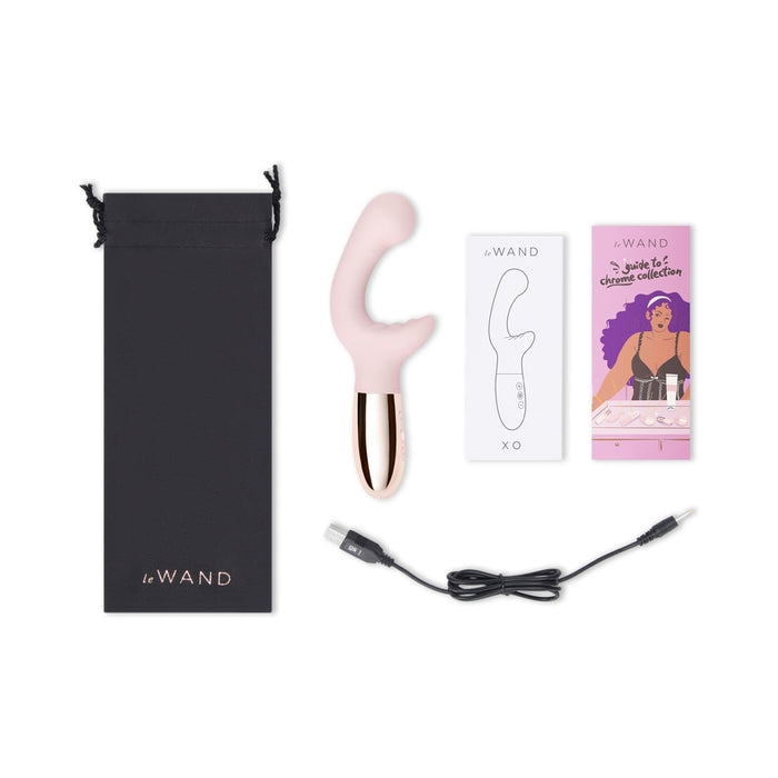 Le Wand XO Rechargeable Wave Silicone Dual Stimulation Vibrator Rose Gold