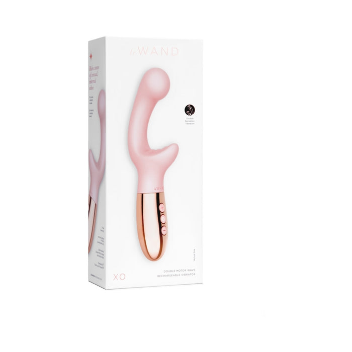 Le Wand XO Rechargeable Wave Silicone Dual Stimulation Vibrator Rose Gold