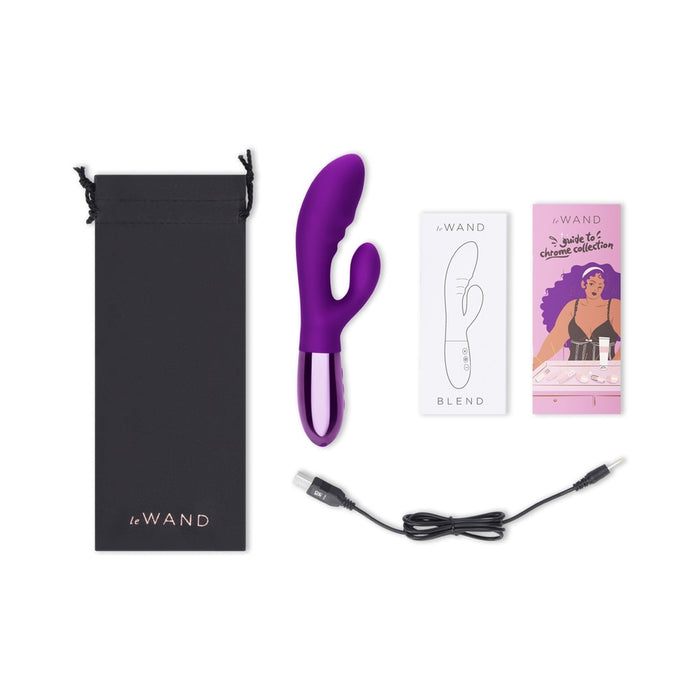 Le Wand Blend Rechargeable Double-Motor Silicone Rabbit Vibrator Dark Cherry