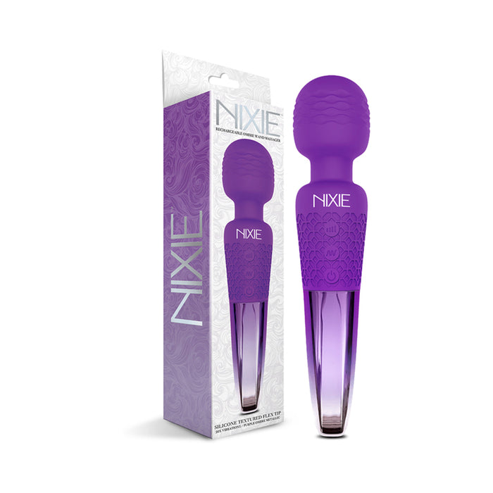 Nixie Rechargeable Wand Massager Purple Ombre Metallic