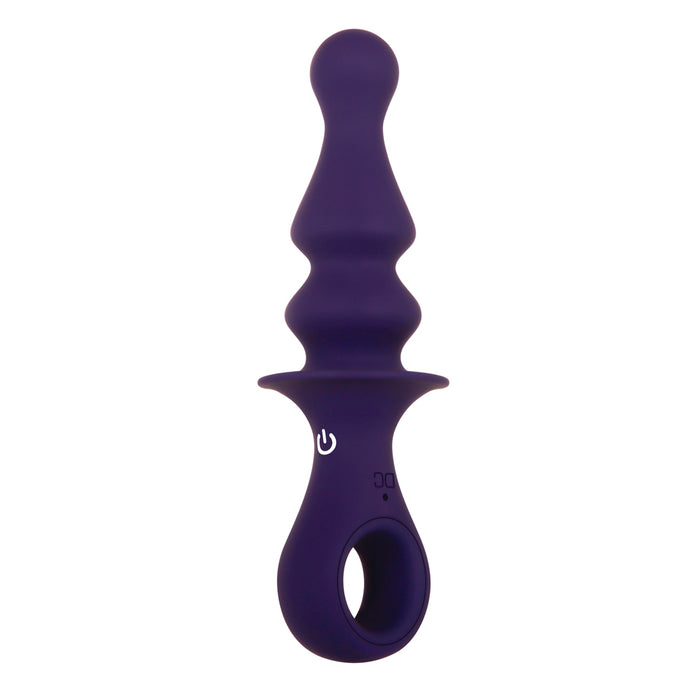 Gender X Ring Pop Rechargeable Vibrating Silicone Anal Plug With Ring Handle Purple