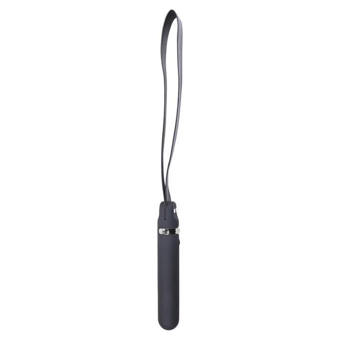 Adam & Eve Spank Me Vibe Rechargeable Silicone Vibrator With Slap Strap End Black