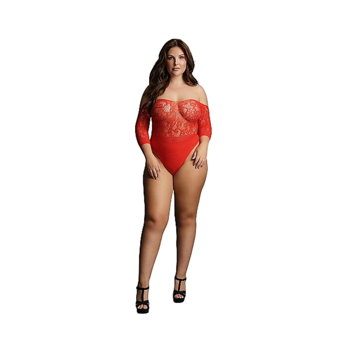 Shots Le Desir Crotchless Rhinestone Teddy Red Queen Size