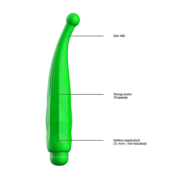 Luminous Lyra 10-Speed Bullet Vibrator With Silicone Pinpoint Sleeve Green