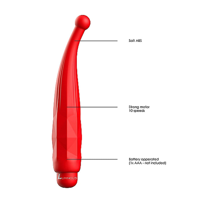 Luminous Lyra 10-Speed Bullet Vibrator With Silicone Pinpoint Sleeve Red