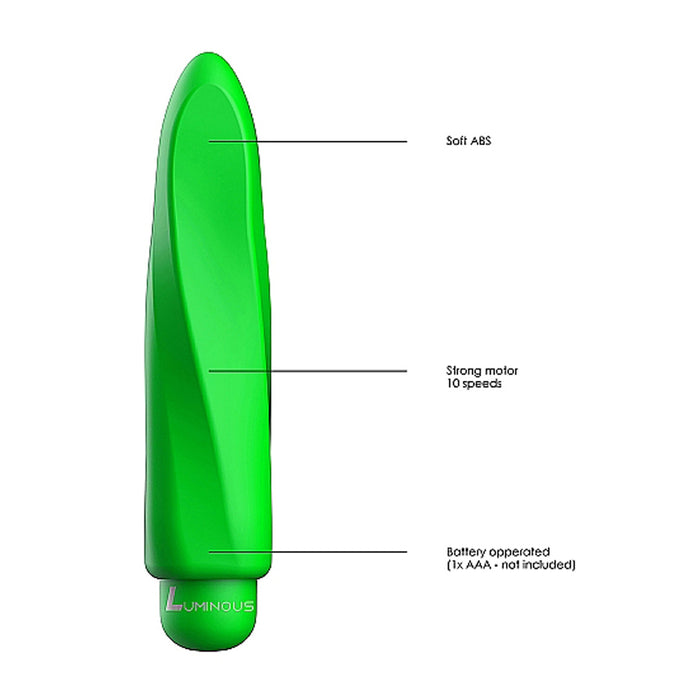 Luminous Myra 10-Speed Bullet Vibrator With Silicone Sleeve Green