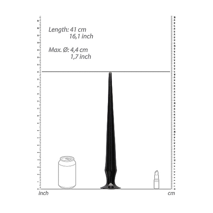 Ouch! Ass 16.5 in. Spike Dildo Black