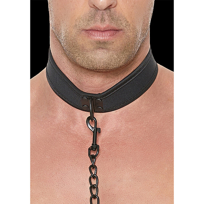 Ouch! Puppy Play Neoprene Collar With Leash Black