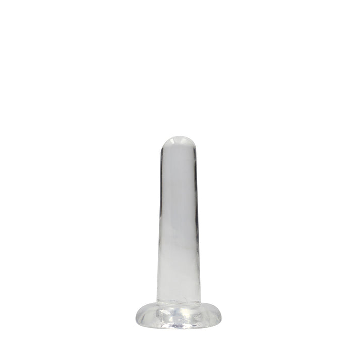 RealRock Crystal Clear Non-Realistic 5 in. Straight Dildo With Suction Cup Clear