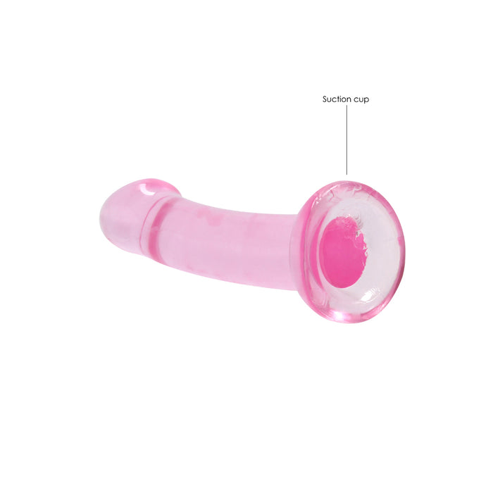 RealRock Crystal Clear Non-Realistic 7 in. Dildo With Suction Cup Pink