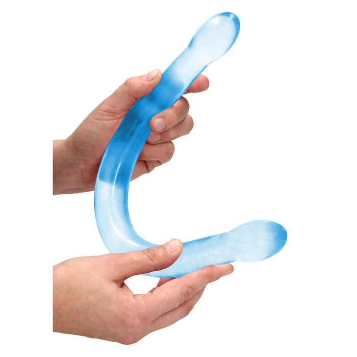 RealRock Crystal Clear Non-Realistic 17 in. Double Dildo Blue