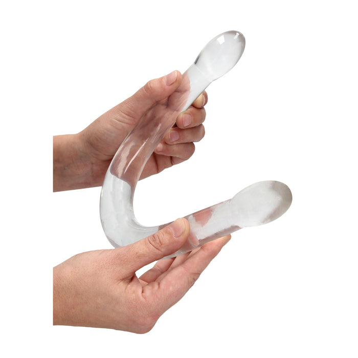 RealRock Crystal Clear Non-Realistic 17 in. Double Dildo Clear