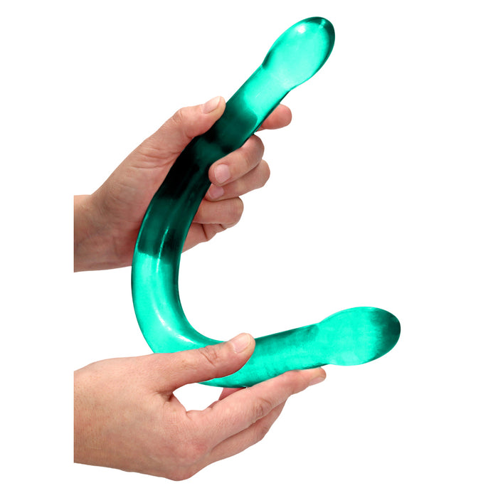 RealRock Crystal Clear Non-Realistic 17 in. Double Dildo Turquoise