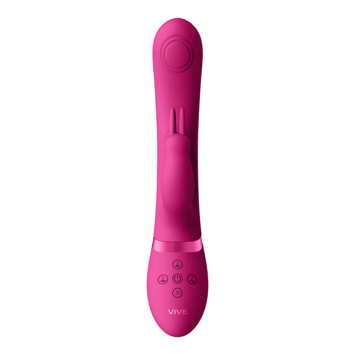 VIVE MAY Rechargeable Dual Pulse-Wave Silicone Rabbit Vibrator Pink