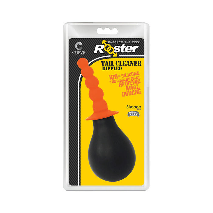 Curve Toys Rooster Tail Cleaner Rippled Silicone Anal Douche Orange