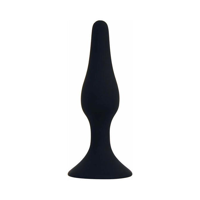Curve Toys Rooster Alpha Silicone Anal Plug with Suction Cup Black