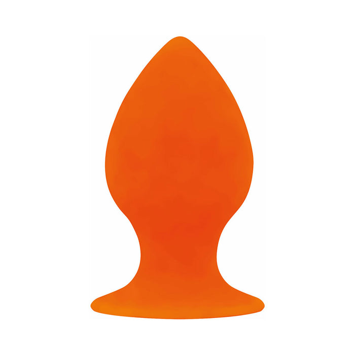 Curve Toys Rooster Daddy-O Large Silicone Anal Plug with Suction Cup Orange