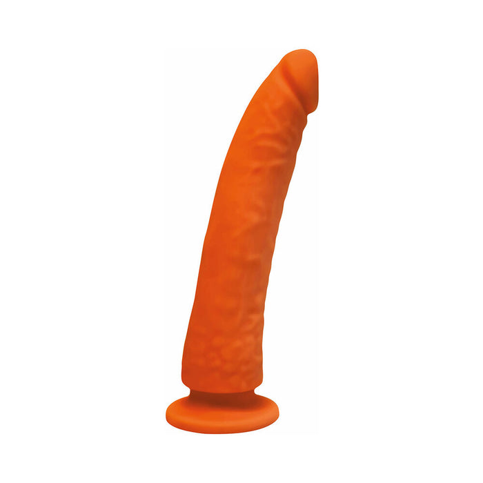 Curve Toys Rooster Lucky Pierre 8.5 in. Silicone Dildo with Suction Cup Orange