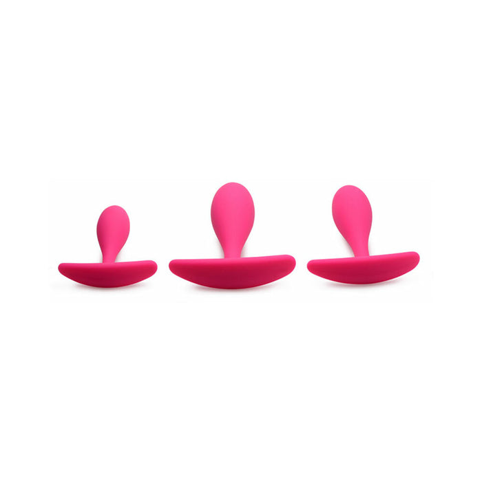 Curve Toys Gossip Rump Bumpers 3-Piece Silicone Anal Training Set Magenta