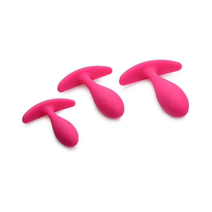 Curve Toys Gossip Rump Bumpers 3-Piece Silicone Anal Training Set Magenta