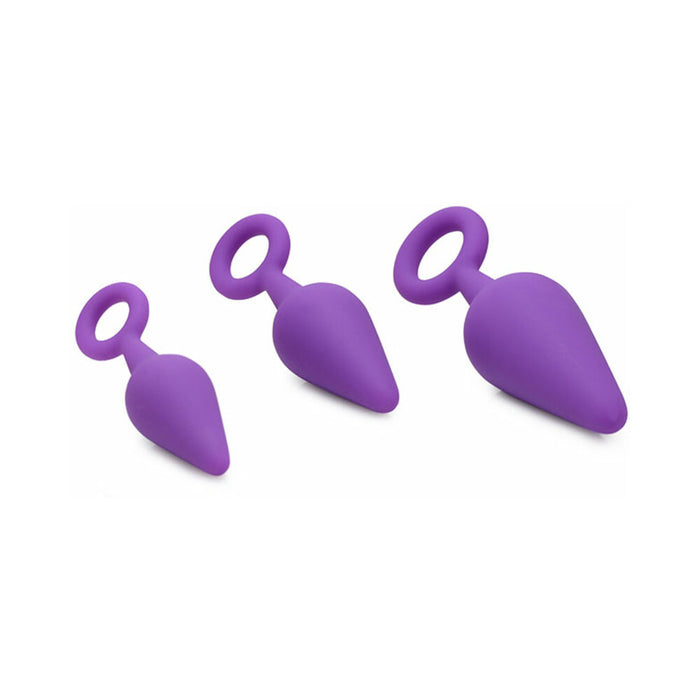 Curve Toys Gossip Rump Ringers 3-Piece Silicone Anal Training Set Violet