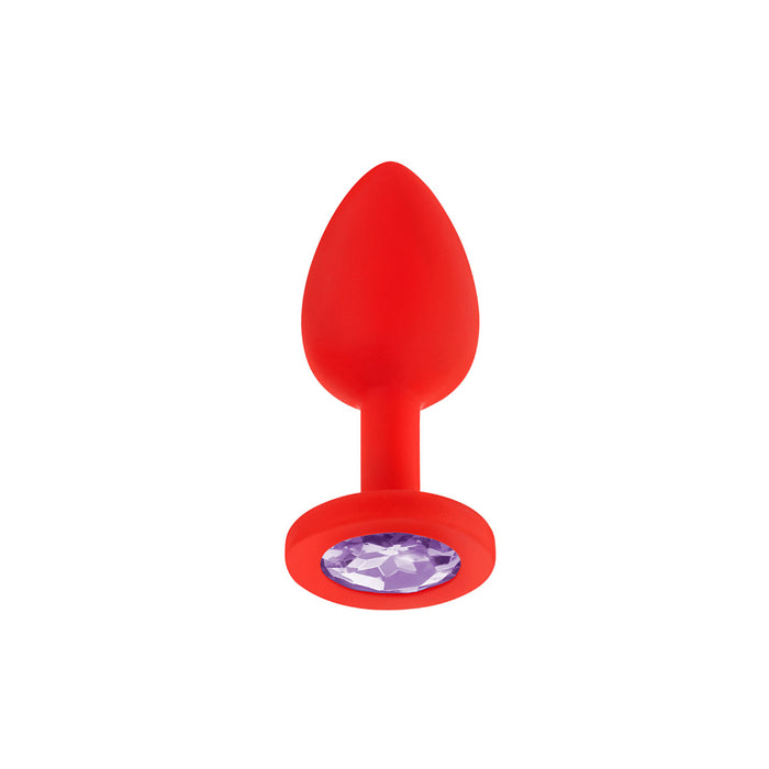 Luv Inc Jp33 Jeweled Large Plug Silicone with 3-Piece Interchangeable Gems Coral