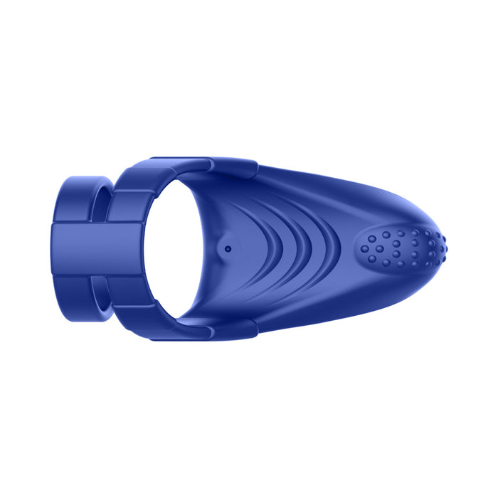 Forto F-48 Rechargeable Silicone Perineum Vibrating Double Cockring Blue