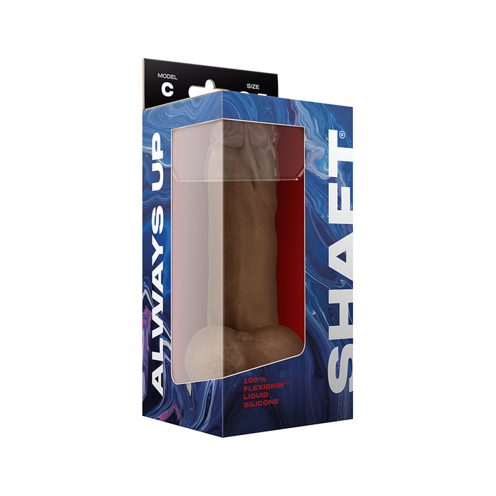 Shaft Model C: 8.5 in. Dual Density Silicone Dildo with Balls Oak