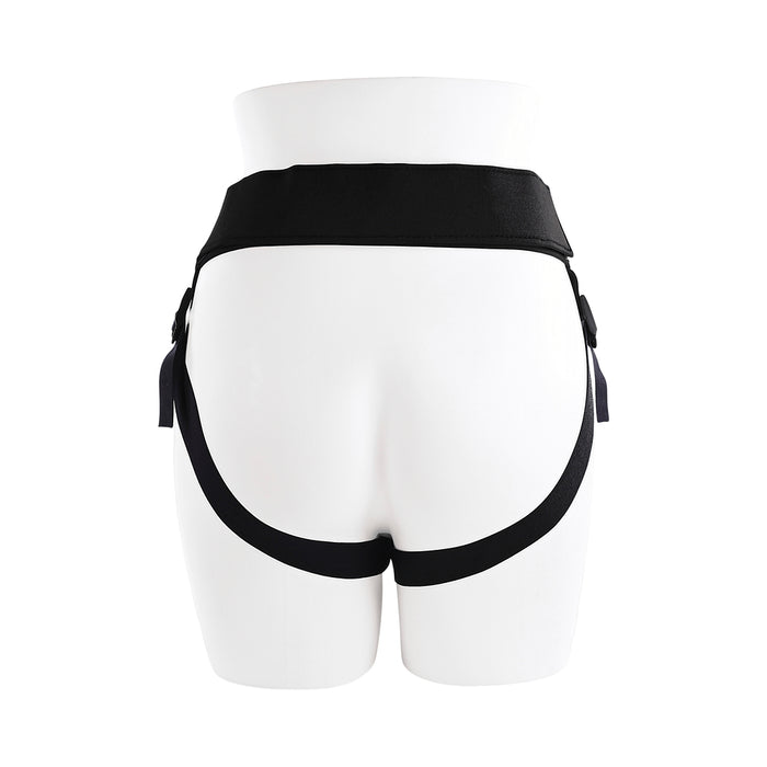Gender X Sweet Embrace Vibrating 7 in. Dildo and Jock-Style Strap-On Harness Set Yellow/Black