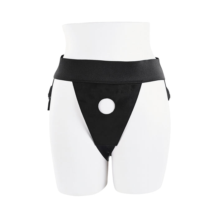 Gender X Sweet Embrace Vibrating 7 in. Dildo and Jock-Style Strap-On Harness Set Yellow/Black