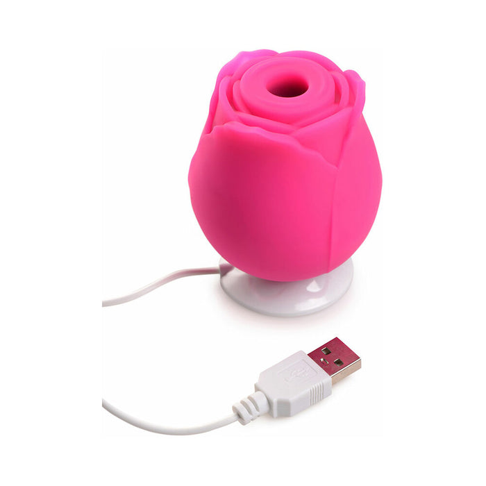 Curve Toys Gossip Cum Into Bloom Rechargeable Silicone Clitoral Stimulator Rose Crush Magenta