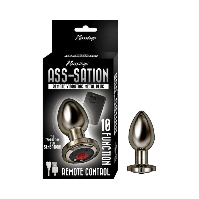 Ass-Sation Remote Vibrating Metal Plug Black
