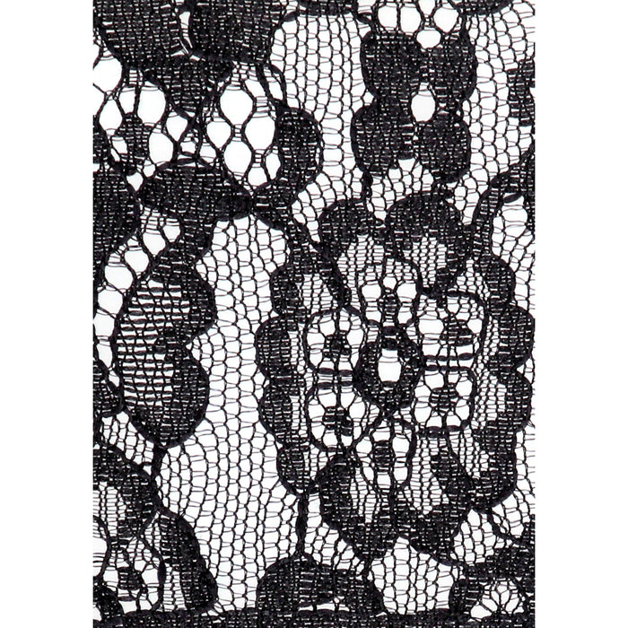 Ouch! Black & White Lace Mask With Elastic Straps Blindfold Black