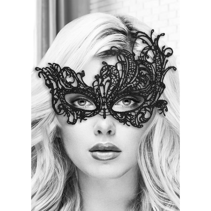 Ouch! Black & White Royal Lace Eye Mask Black