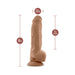 Au Naturel Big Boy 10 in. Posable Dual Density Dildo with Balls Tan