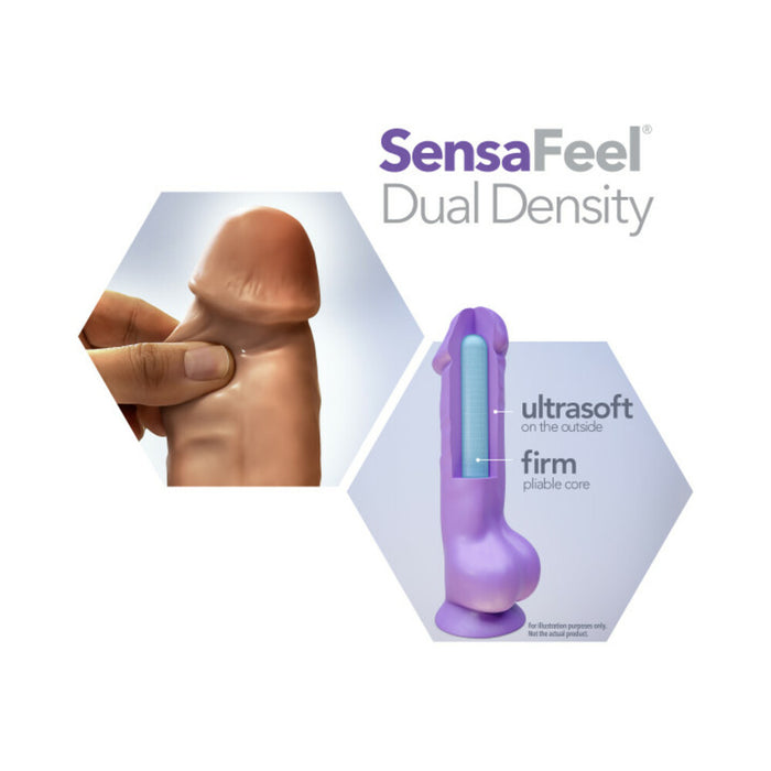 Au Naturel Big Boy 10 in. Posable Dual Density Dildo with Balls Tan