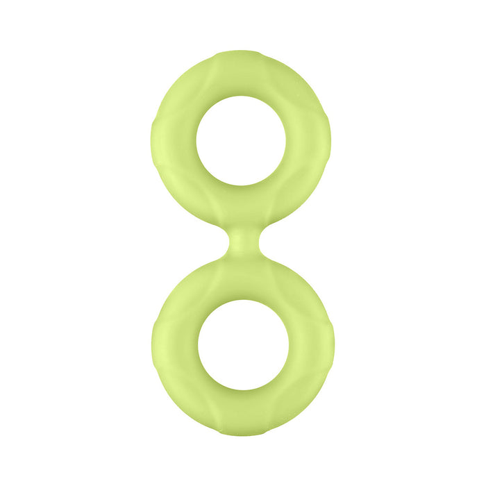 Forto F-81 Liquid Silicone Cock & Ball Double Ring Small Glow
