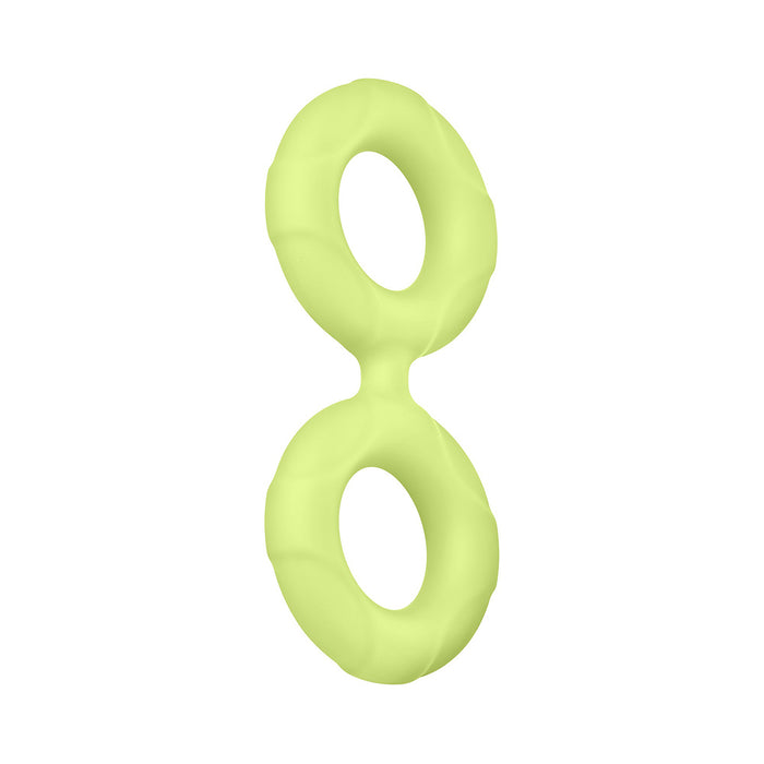 Forto F-81 Liquid Silicone Cock & Ball Double Ring Small Glow