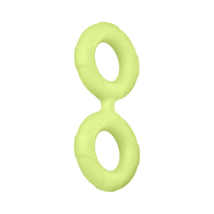Forto F-81 Liquid Silicone Cock & Ball Double Ring Large Glow