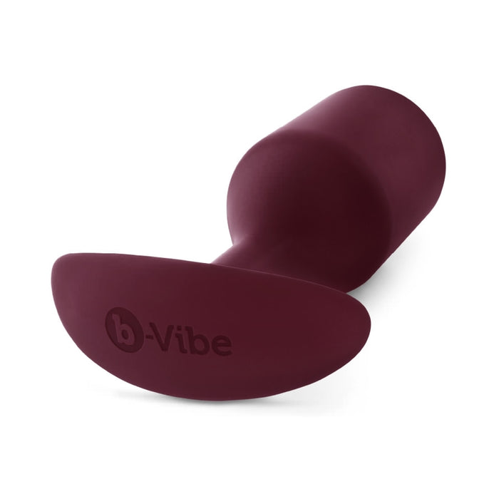 b-Vibe Snug Plug 5 Weighted Silicone Anal Plug Dark Red